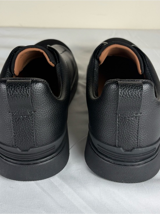 Zegna Men’s Triple Black Suede & Leather Low-Top Sneaker | Black Sole | New main image 7